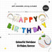 Rainbow Colour Theme Birthday Banner Balloon Candle Party Decoration