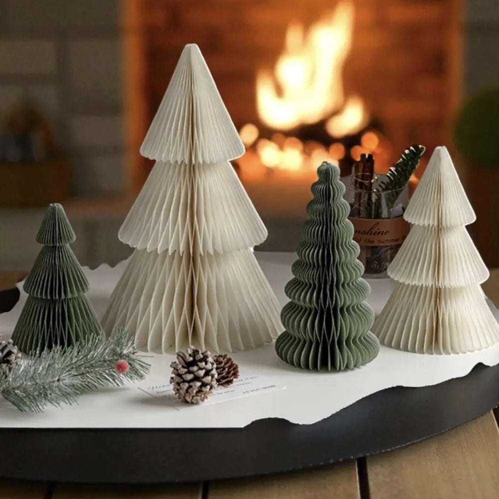 Honeycomb Display Christmas Tree Paper folding origami for tabletop counter top shelf display