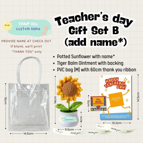 Teacher's Day Gift Sunflower Pot Thank You Teacher Stamp Appreciation Gift Card