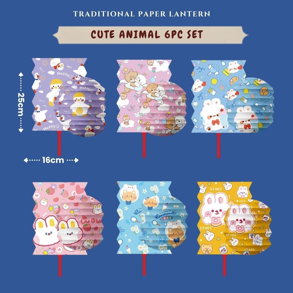 Mid Autumn 6pcs Set Traditional paper lantern candle lantern
