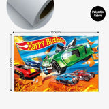Personalised Hot Wheels Racing Theme Birthday Party Balloon Banner Decoration