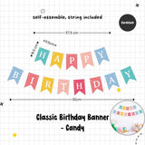 Rainbow Colour Theme Birthday Banner Balloon Candle Party Decoration