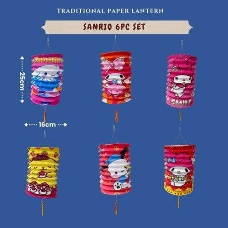 Mid Autumn 6pcs Set Traditional paper lantern candle lantern