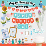 [SG Instock] Happy Nurses Day Flower Gift Banner  Cake Topper Decoration