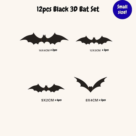 Halloween 3D Bat & Spider Wall Stickers