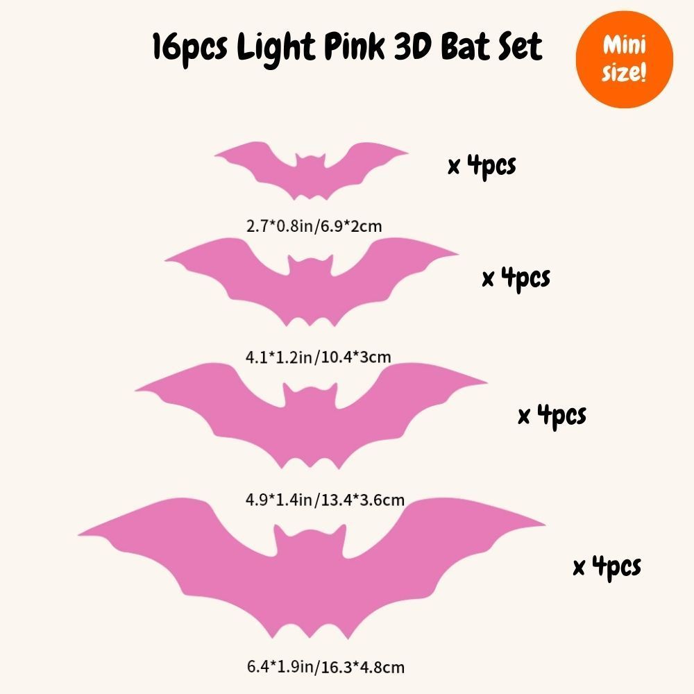 Halloween 3D Bat & Spider Wall Stickers