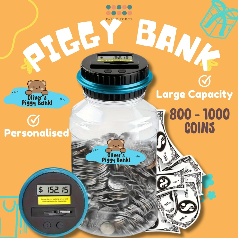 [SG Seller] - Personalised Piggy Bank with Digital Counter And LCD Display Kids Birthday Gift