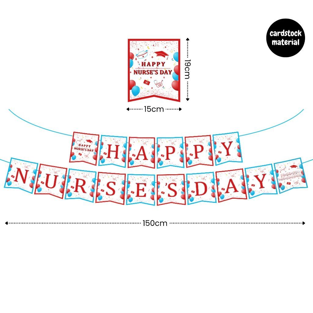 [SG Instock] Happy Nurses Day Flower Gift Banner  Cake Topper Decoration