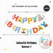 Rainbow Colour Theme Birthday Banner Balloon Candle Party Decoration