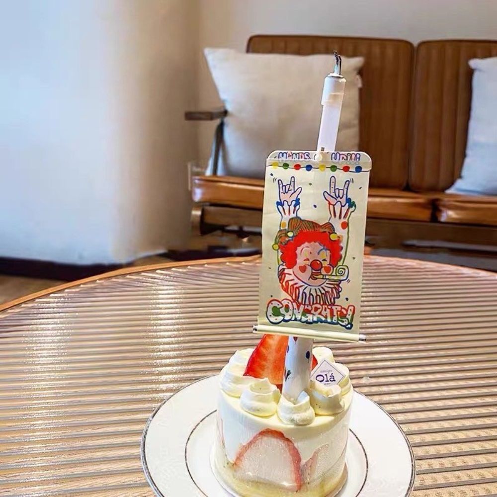 [SG Seller] -  Surprise Pop Up Banner Candle for birthday cake decoration