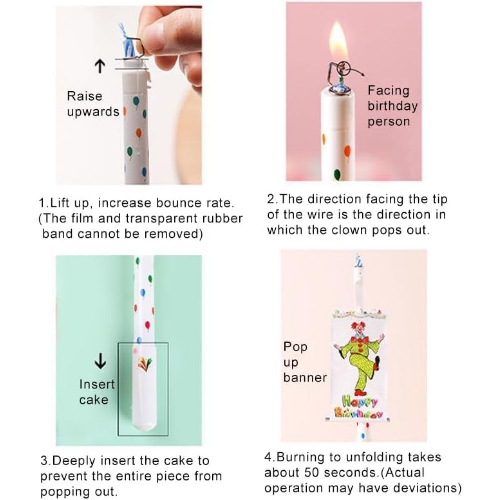 [SG Seller] -  Surprise Pop Up Banner Candle for birthday cake decoration