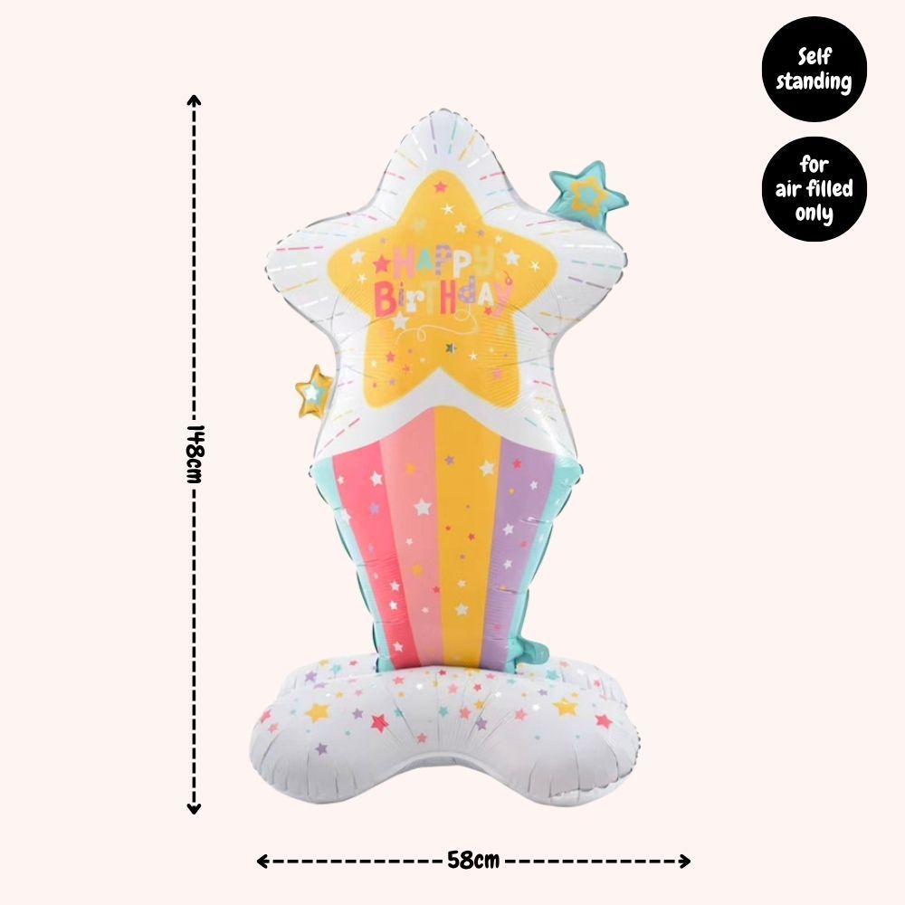 Rainbow Colour Theme Birthday Banner Balloon Candle Party Decoration