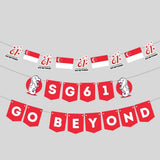 SG61 Decoration Singapore National day Go Beyond Decoration Banner Cheering Balloon Cake Topper