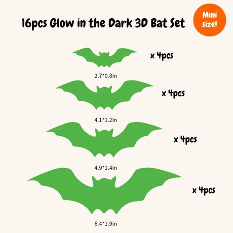 Halloween 3D Bat & Spider Wall Stickers