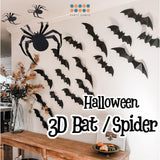 Halloween 3D Bat & Spider Wall Stickers