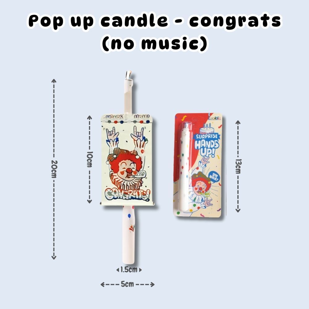 [SG Seller] -  Surprise Pop Up Banner Candle for birthday cake decoration