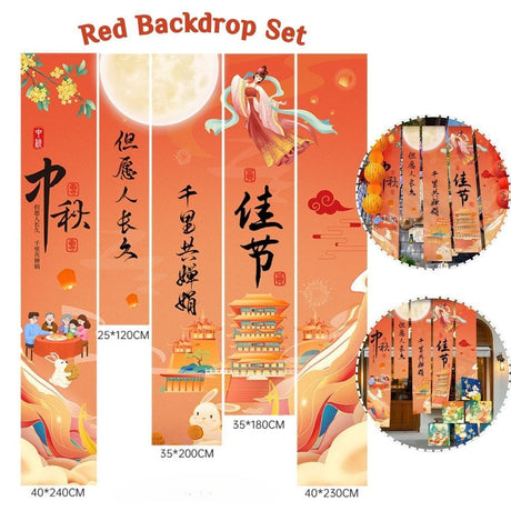 Mid autumn backdrop decoration photo props for events