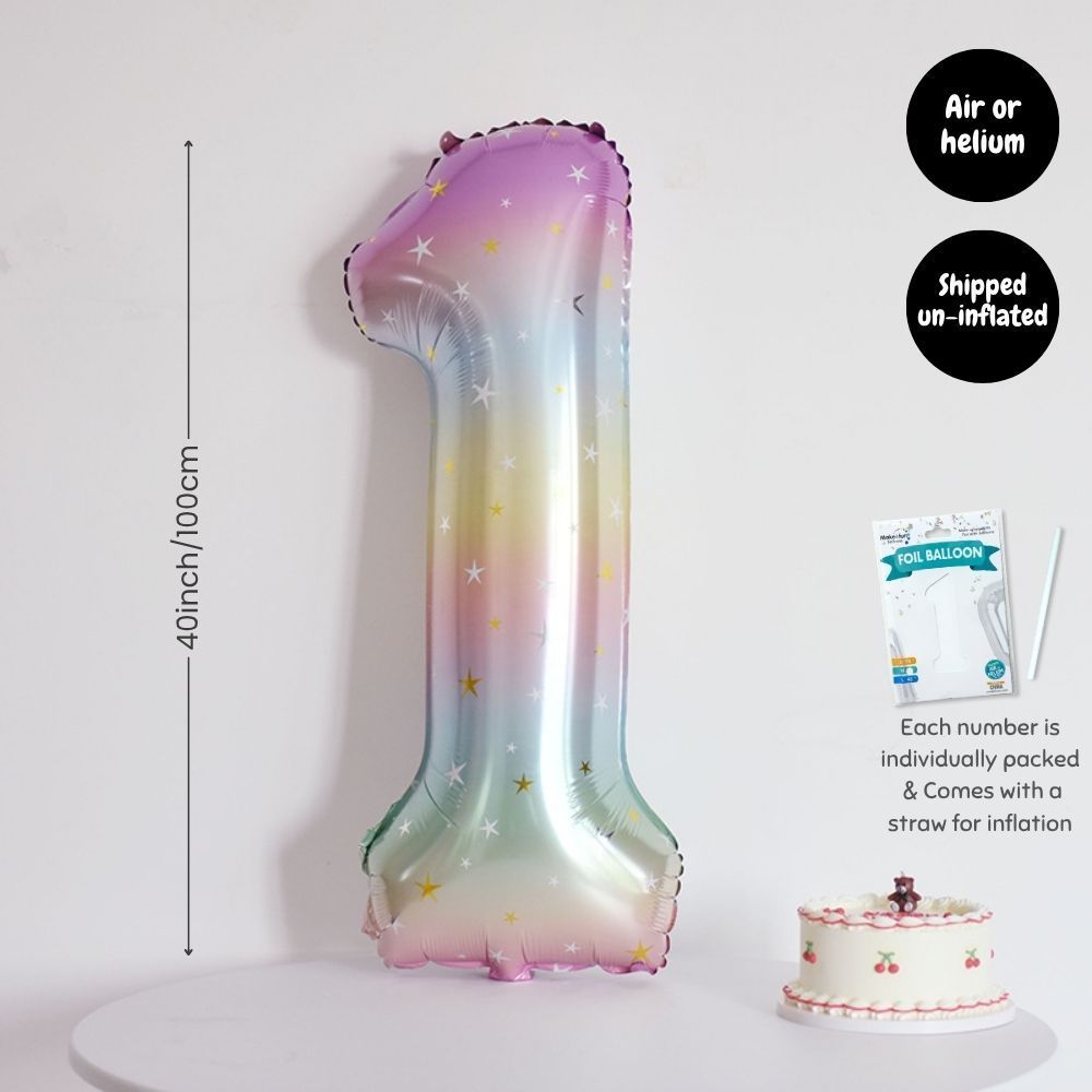 Rainbow Colour Theme Birthday Banner Balloon Candle Party Decoration
