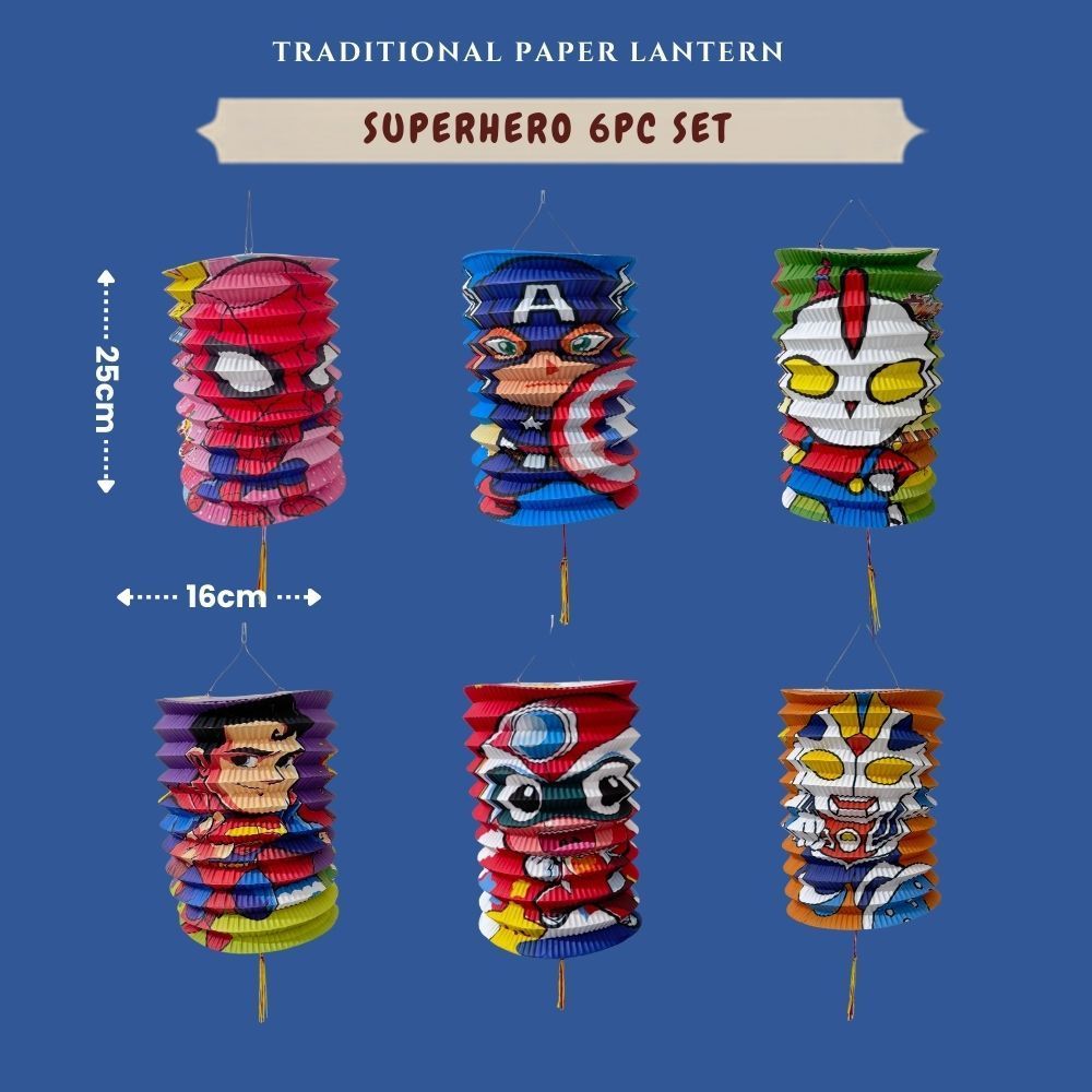 Mid Autumn 6pcs Set Traditional paper lantern candle lantern