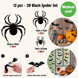 Halloween 3D Bat & Spider Wall Stickers