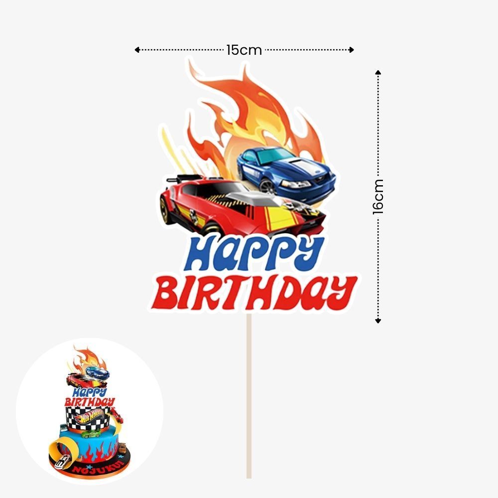 Personalised Hot Wheels Racing Theme Birthday Party Balloon Banner Decoration