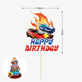 Personalised Hot Wheels Racing Theme Birthday Party Balloon Banner Decoration