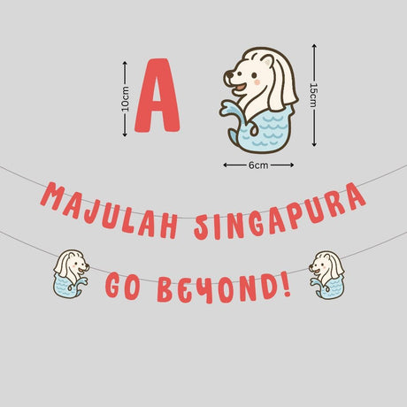 SG61 Decoration Singapore National day Go Beyond Decoration Banner Cheering Balloon Cake Topper