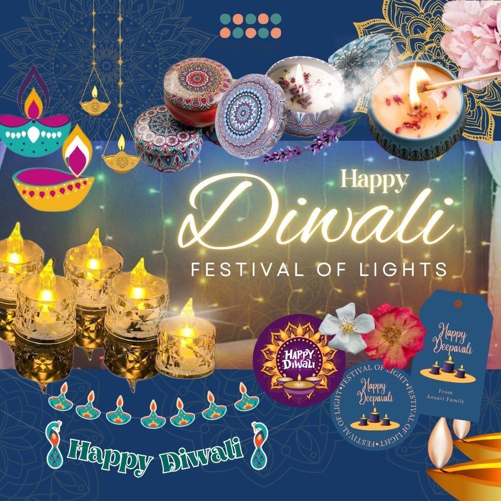 [SG Instock] Happy Deepavali Diwali decoration Gift Banner Floating Candle lights