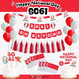 SG61 Decoration Singapore National day Go Beyond Decoration Banner Cheering Balloon Cake Topper