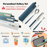 Customised Cutlery set Stainless Steel Portable Cutlery Set Wheat Straw Cutlery