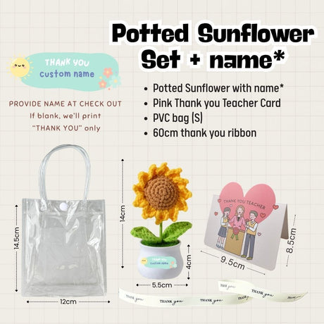 Teacher's Day Gift Sunflower Pot Thank You Teacher Stamp Appreciation Gift Card