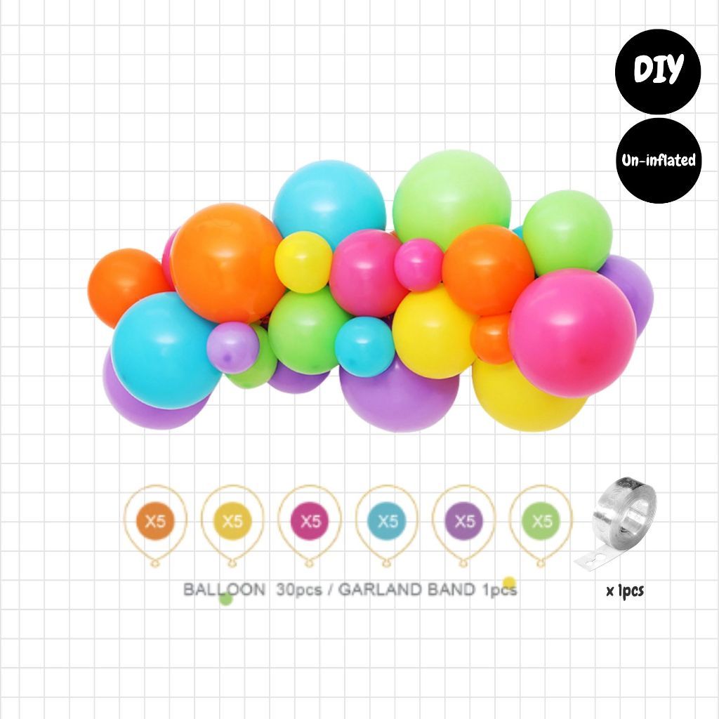 Rainbow Colour Theme Birthday Banner Balloon Candle Party Decoration