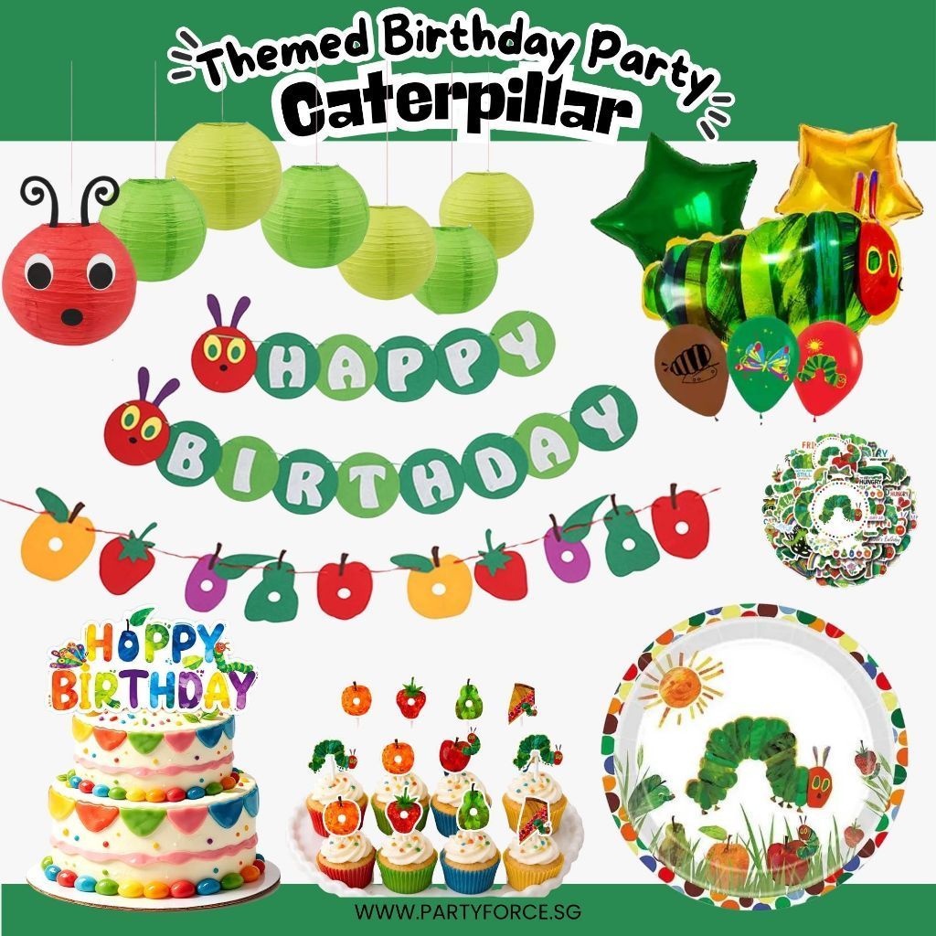 Personalised Hungry Caterpillar Theme Birthday Balloon Party Balloon Banner Decoration