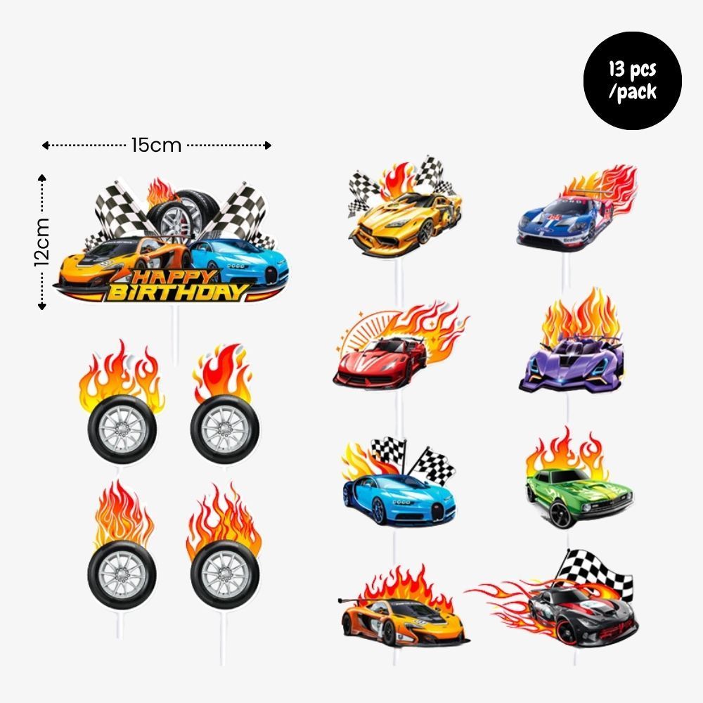 Personalised Hot Wheels Racing Theme Birthday Party Balloon Banner Decoration
