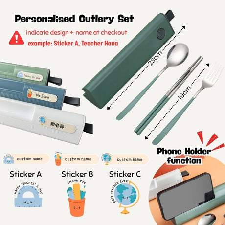 Customised Cutlery set Stainless Steel Portable Cutlery Set Wheat Straw Cutlery