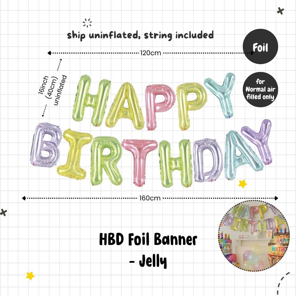 [SG Seller] - Pastel Color Theme Birthday Banner Balloon Candle Party Decoration