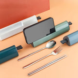 Customised Cutlery set Stainless Steel Portable Cutlery Set Wheat Straw Cutlery