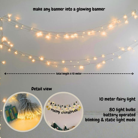 Christmas Banner Garland Decoration Christmas fairy Light
