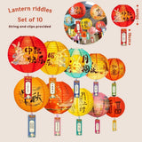 Mid autumn Festival Banner Garland Lantern Riddles Hanging Decoration
