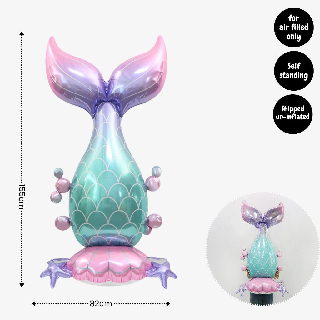 [SG Instock] - Personalised Mermaid Theme Birthday Party Balloon Banner Decoration