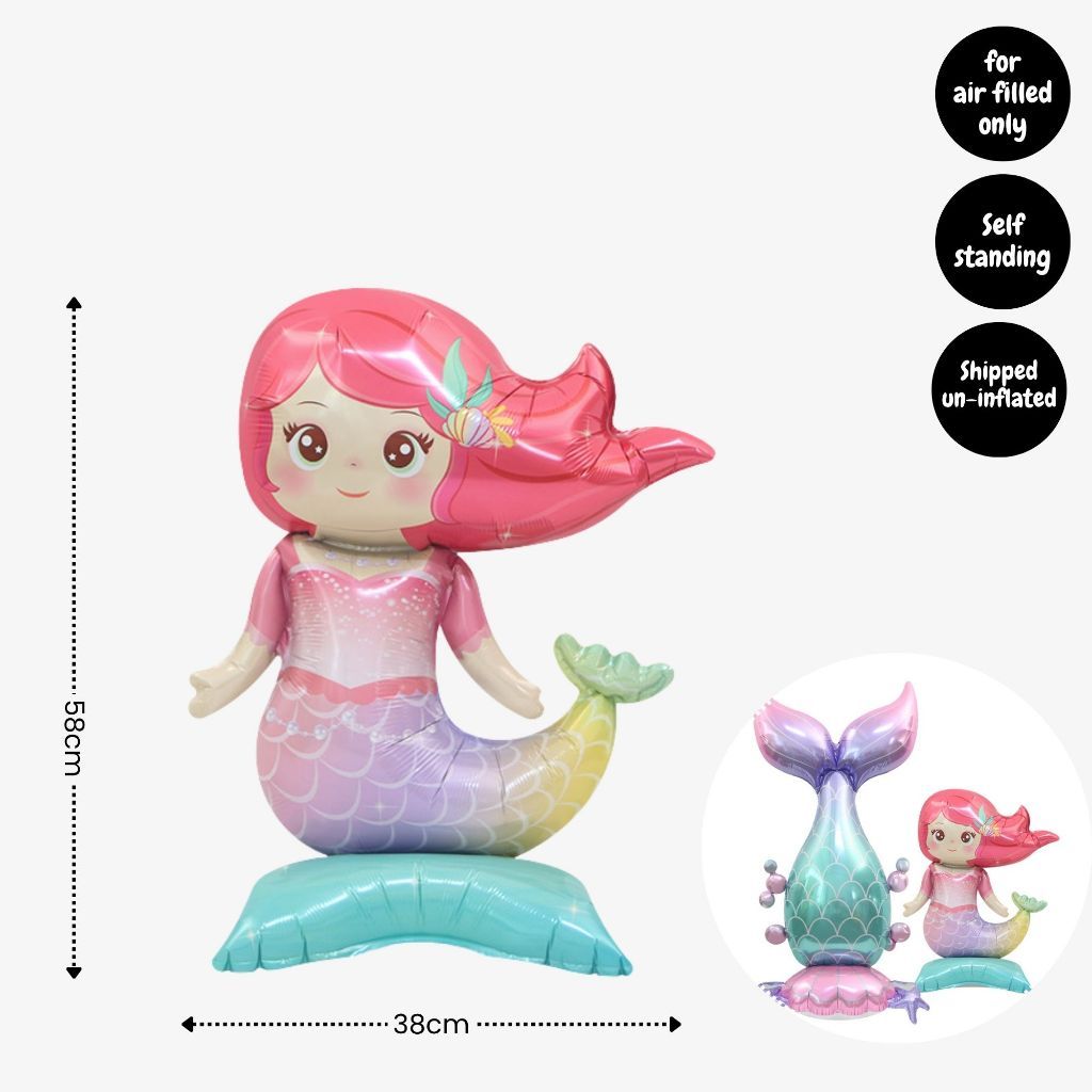 [SG Instock] - Personalised Mermaid Theme Birthday Party Balloon Banner Decoration