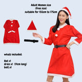 Christmas Santa Claus Costume Set Kids Women Men