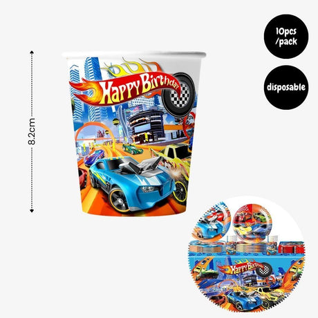 Personalised Hot Wheels Racing Theme Birthday Party Balloon Banner Decoration