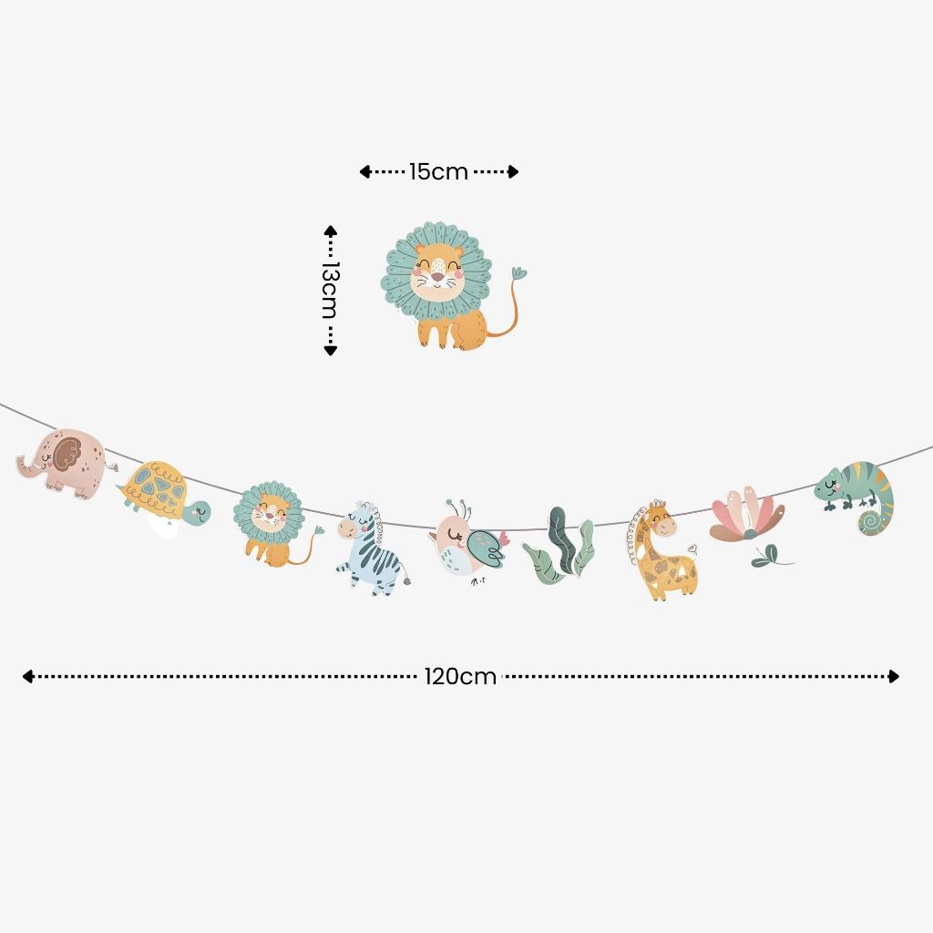 [SG Instock] - Personalised Safari Animal Theme Birthday Party Decoration