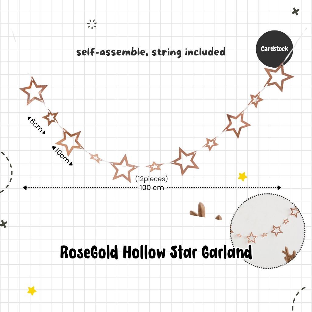 [SG Instock] Decorative Banner Garland Circle Star Flag Bunting Happy Birthday Party Decoration