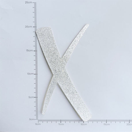 Custom Cursive Glitter Silver Script Font Banner