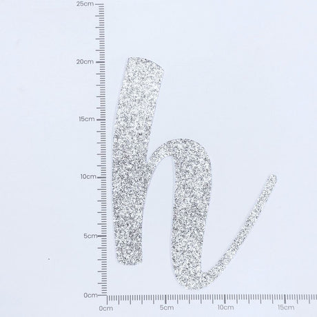 Custom Cursive Glitter Silver Script Font Banner