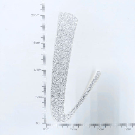 Custom Cursive Glitter Silver Script Font Banner