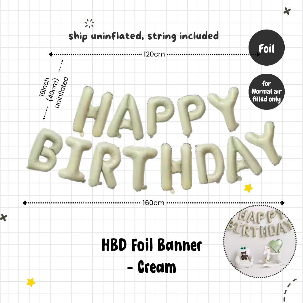Happy Birthday Banner Garland Birthday Party Bunting Happy Birthday Foil Banner