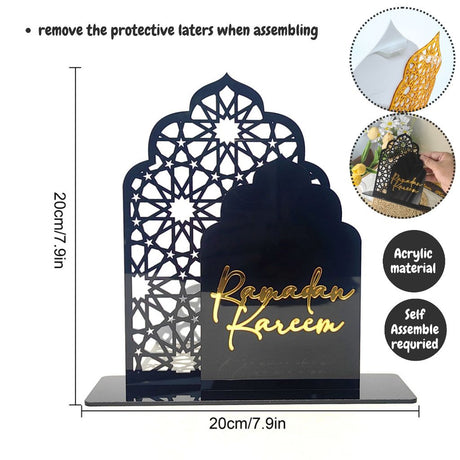 Hari Raya Eid Mubarak Home Decor Table Centerpiece Vase Rug Mosque Light Ramadan Banner